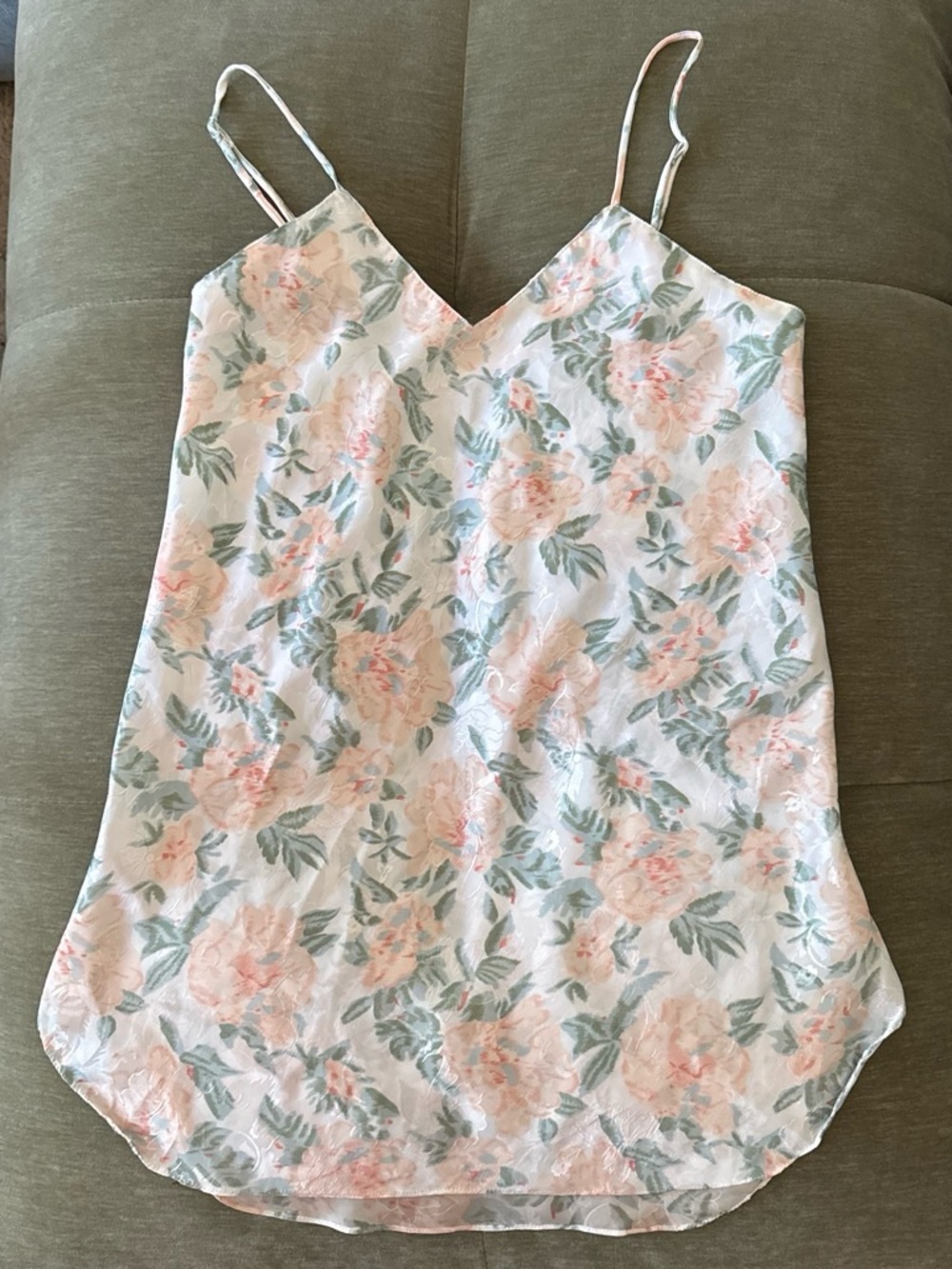 Vintage 80s/90s Floral V-Neck Spaghetti Strap Cami Top